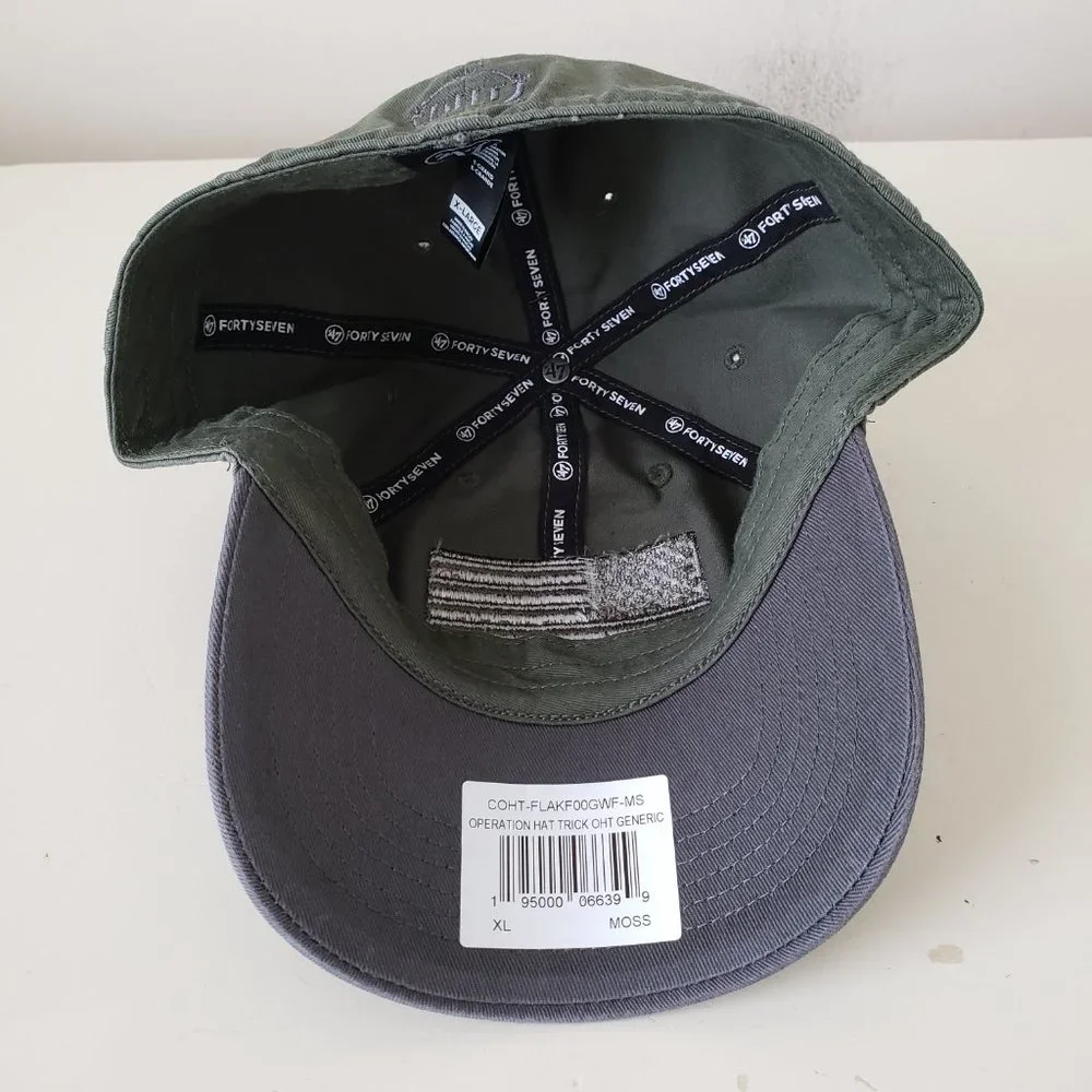 Operation Hat Trick OHT ‘47 Fitted Size XL Hat Cap USA Flag Military Green NWT - Picture 9 of 11